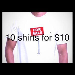 10 shirts =$10 slightly worn men’s tees for $10